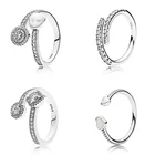 4 стиля, 1 шт., женские серебряные кольца, ювелирное изделие, сердце, жемчуг, кристалл, Открытое кольцо для женщин, свадебные украшения