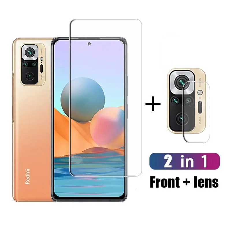 

2 в 1 для Xiaomi Redmi Note 10 Pro стеклянная пленка для объектива камеры Защита экрана для Redmi Note10 Pro Max 9 10 s 9s 9t закаленное стекло