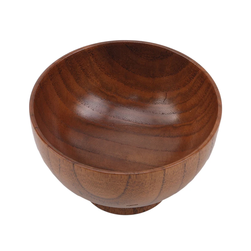 Натуральная Круглая Деревянная миска салат-Лапша для супа рис фрукты