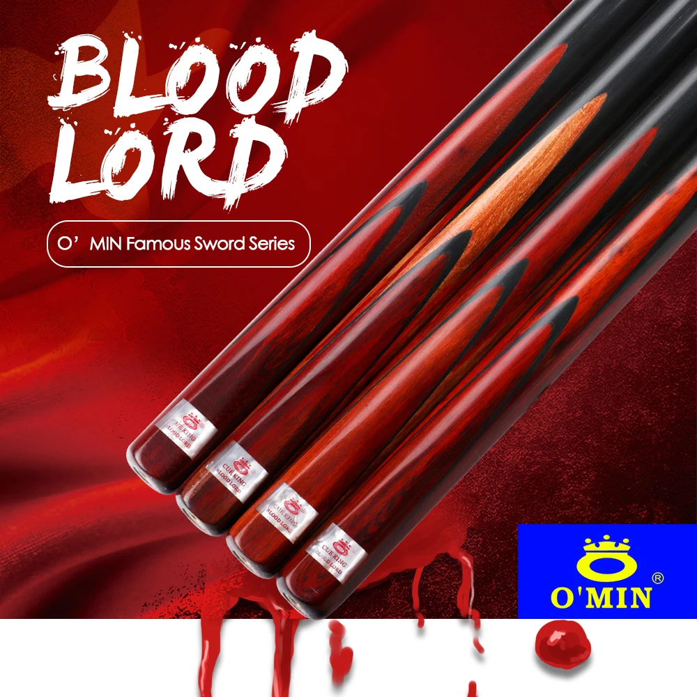 Новый O'MIN BLOODLORD 3/4 снукер Cue10mm наконечник зольный вал для более трех лет Бильярд