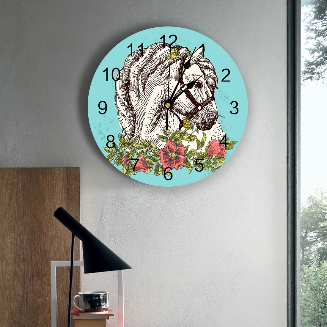 Бесшумные настенные часы с изображением животных в богемном стиле декоративные
