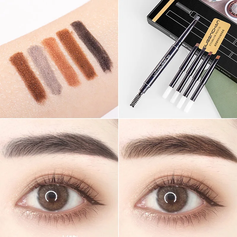 

5 цветов с двойной головкой карандаш для бровей длительный легко носить натуральные Водонепроницаемый Красота глаза брендовая Косметика д...