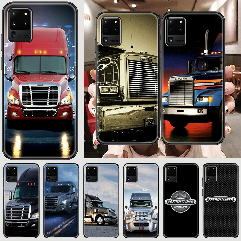 Car Freightliners Trucks Phone case For Samsung Galaxy Note 4 8 9 10 20 S8 S9 S10 S10E S20 Plus UITRA Ultra black tpu coque art