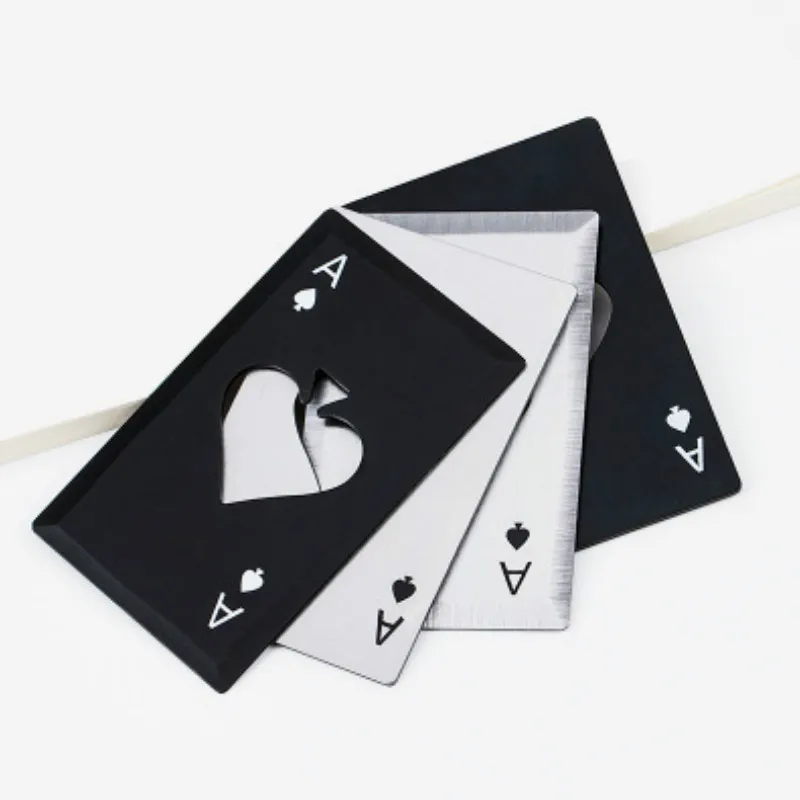 1 шт. покерная черная/Серебристая открывалка для пивных бутылок открывашка из