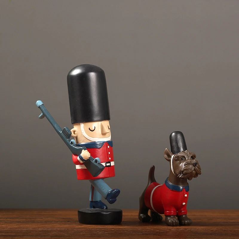 [MGT] Скандинавская креативная статуя солдата и собаки украшение для дома