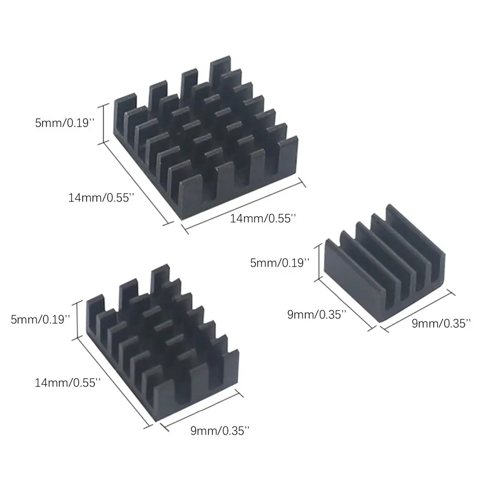 For Raspberry Pi 4 Model B Heat Sink 3pcs Aluminum Heatsink Radiator Cooling Kit Cooler | Электроника
