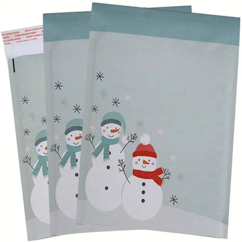 

Mailing 50PCS Snowman Pattern Bubble Padded Shipping Envelope For Mailer Gift Packag Self Seal Courier Storage Bag Mail Shipment