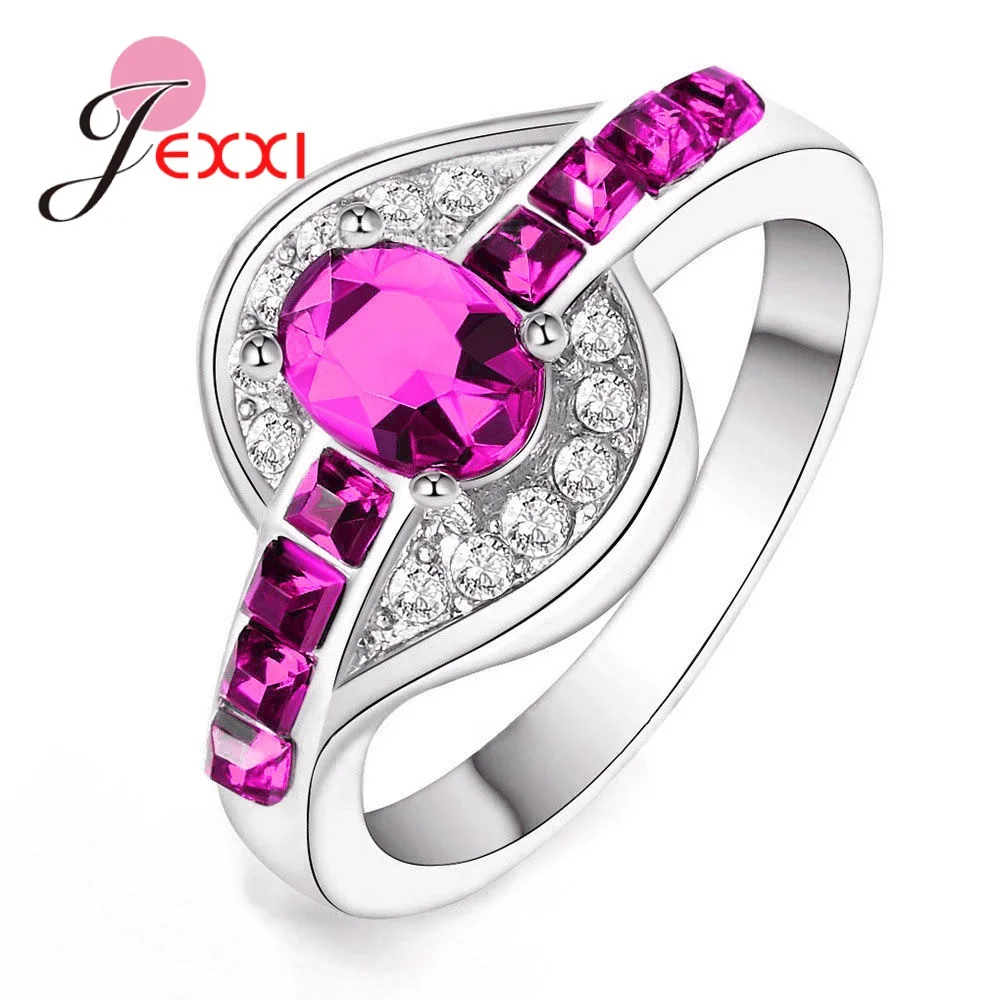 

Best Choice Band Rings 925 Sterling Silver Shining Rhinestone CZ Crystal Jewellery for Ladies Wedding Engagement Anniversary