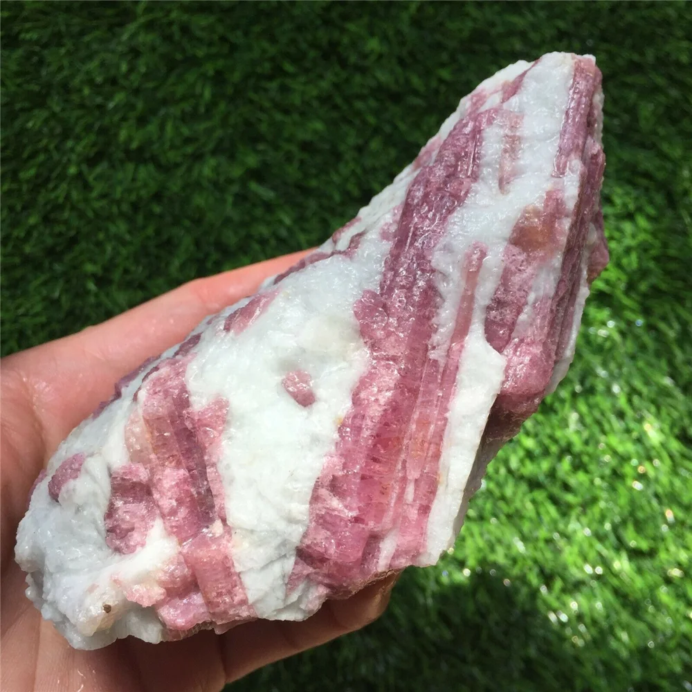 

Natural red tourmaline quartz crystal primitive stone specimen