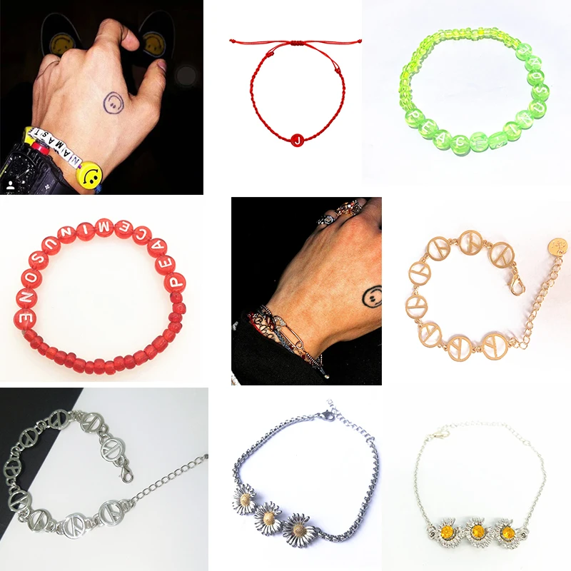 KPOP 1pcs G-Dragon Beaded Bracelet Peaceminusone Jewelry Daisy Bracelet Ins Style GD Fans Collection