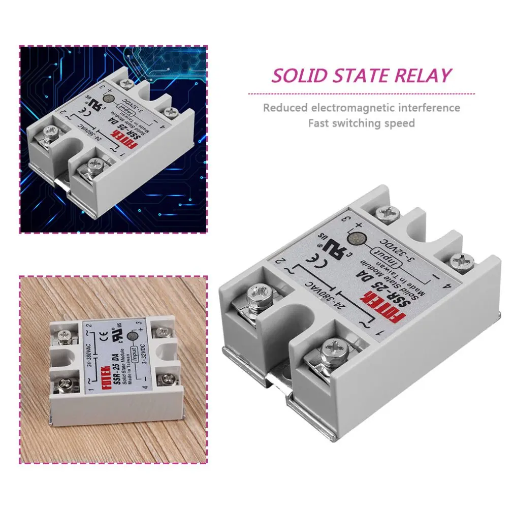 Твердотельный релейный модуль SSR 25DA 25A /250V 3 32V DC вход 24 380VAC выход|Реле| |