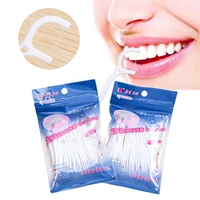 30pcs kids elastic dental floss stick tooth interdental cleaner oral care tool