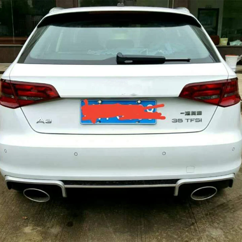 Стандартный задний диффузор для автомобиля A3 8 в спойлер губ выхлопной блеск из