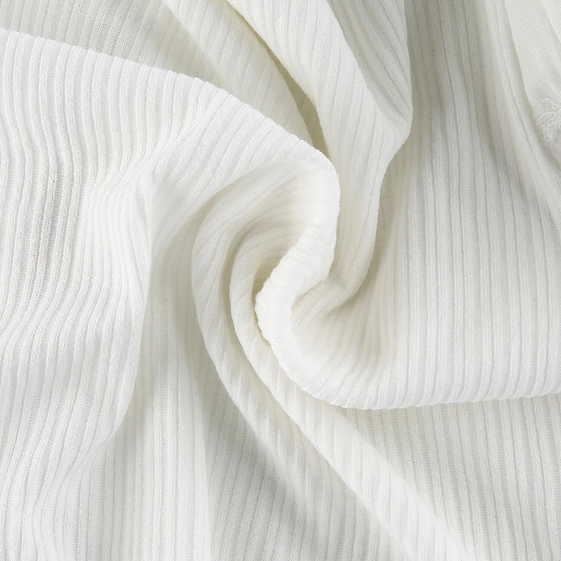 

Women's Crop Top T-Shirt Unique Sexy Stitched V-neck Wrinkle Long Heaped Sleeve Slim Fashionable Female Casual Street Wear White