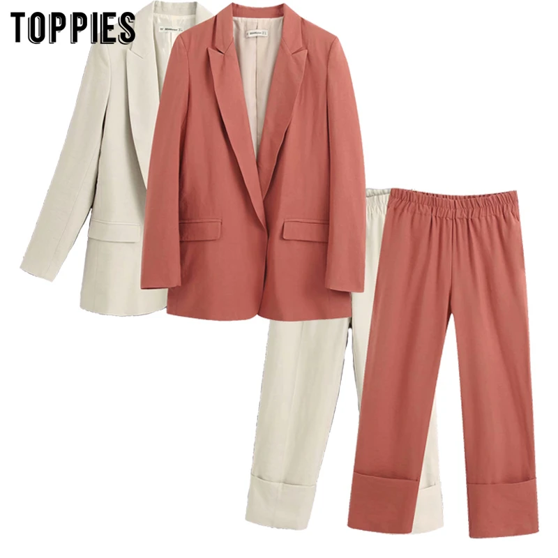 Женский пиджак с поясом на резинке комплект из двух предметов кардиган и брюки