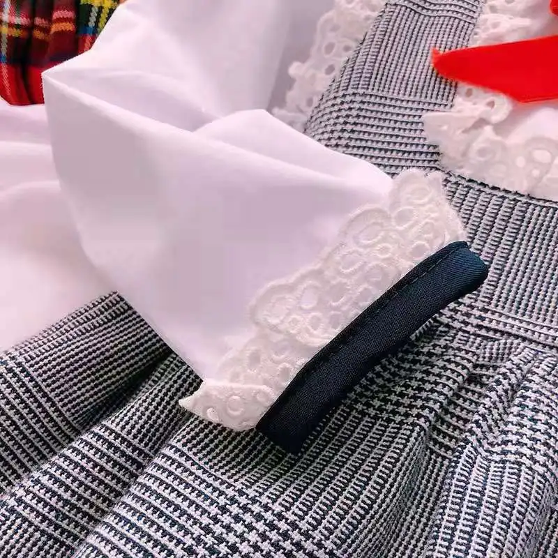 От 0 до 8 лет осенне-зимнее платье с длинными рукавами и отложным воротником для