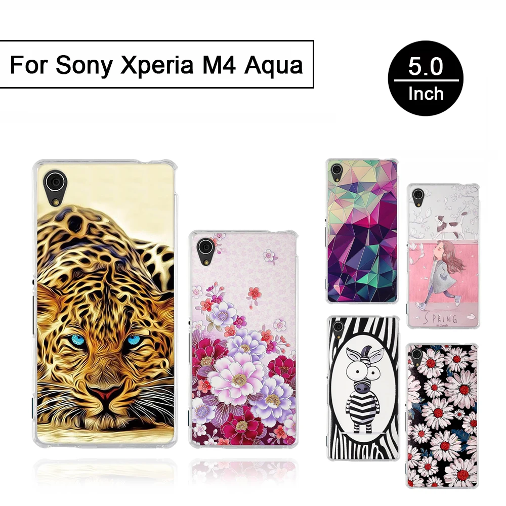 Мягкий силиконовый чехол для Sony Xperia M4 Aqua E2303 E2333 E2353 5 0 дюйма из ТПУ с принтом |
