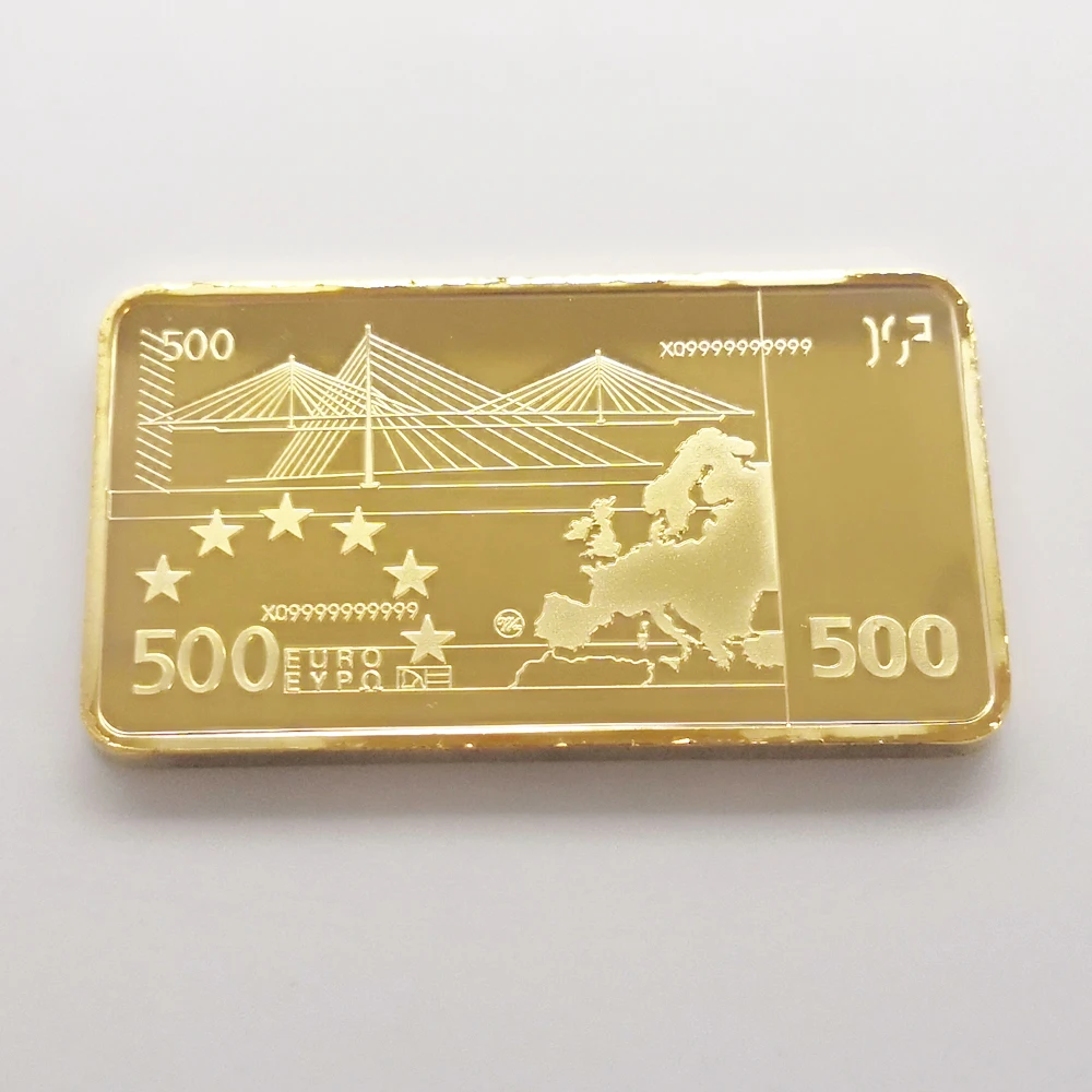European 500 Euro Banknote 24K Gold Souvenir Bullion Bar Coin Festival Gifts Collection | Дом и сад