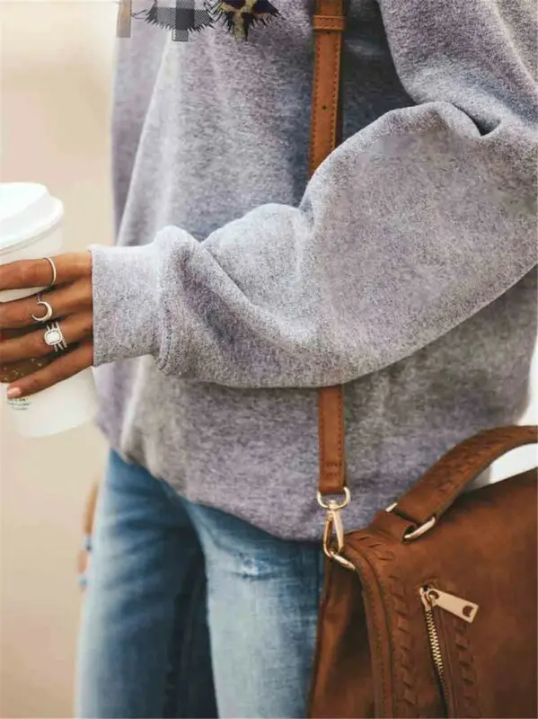 

Imcute Women's Autumn Winter Long Sleeve Sweatshirts Hoodies Jumper Pullover Tops Christmas Solid Baggy Clothes 3XL