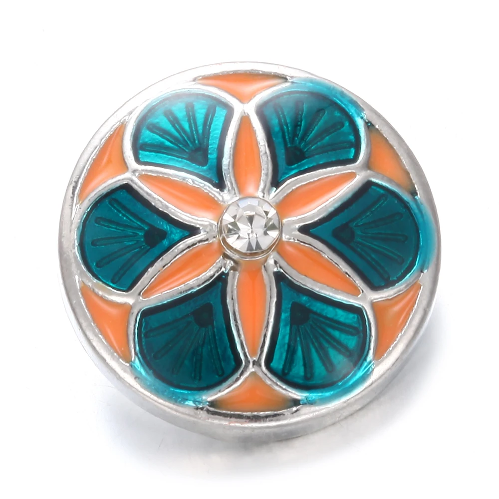 6 шт./лот новинка 18 мм металлические кнопки ювелирные изделия мульти цветы