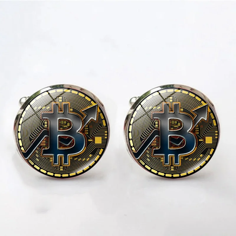 

Men's Fashion Shirt Cufflinks High Quality Metal Banquet Round Bit Coin Creative Exquisite Mens Cuff Links Jewelry Accessories
