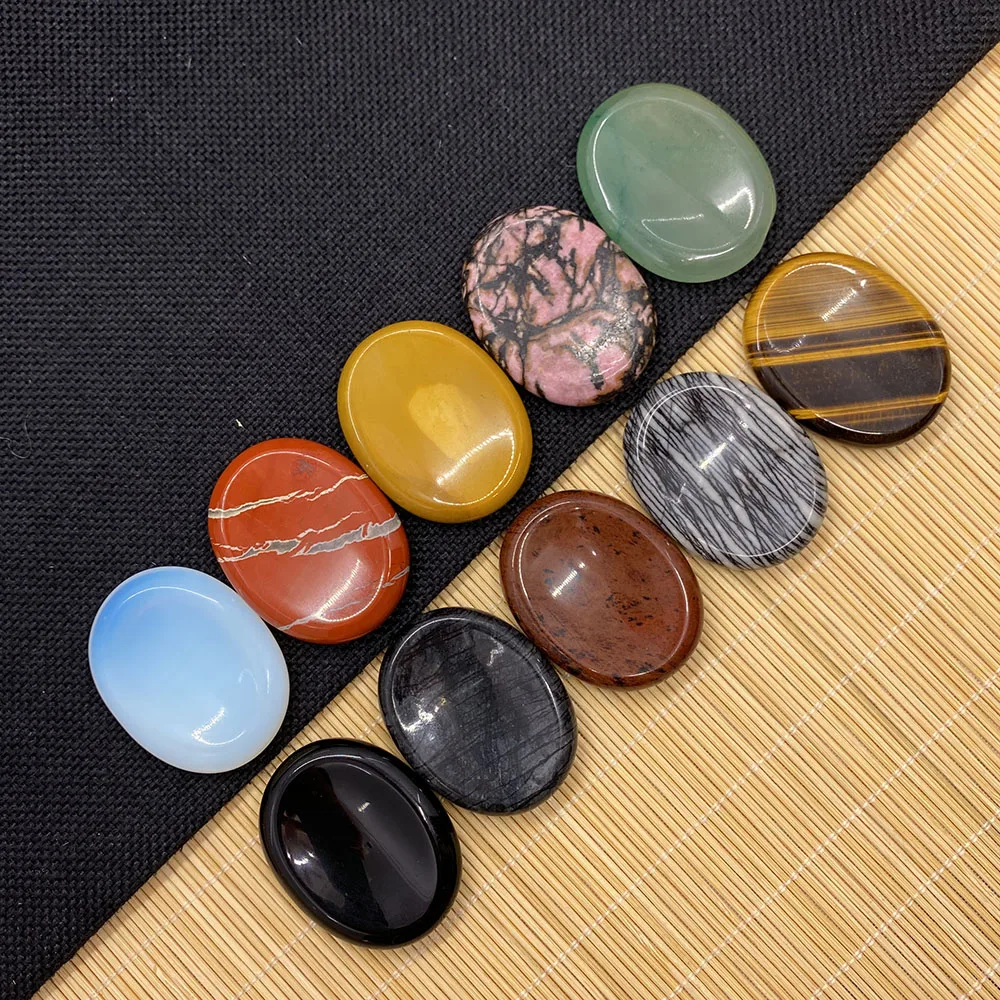 

Natural Stone Oval Massage Stone Agate Opal for Treatment of Relief Stone Size 35x45mm
