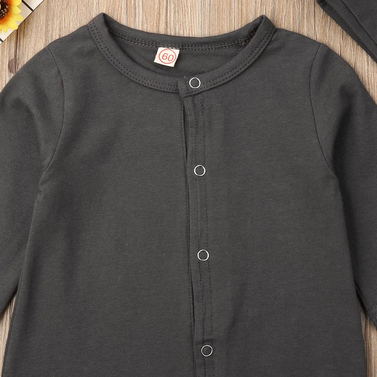 Хлопковый комбинезон с длинными рукавами для новорожденных мальчиков и девочек +