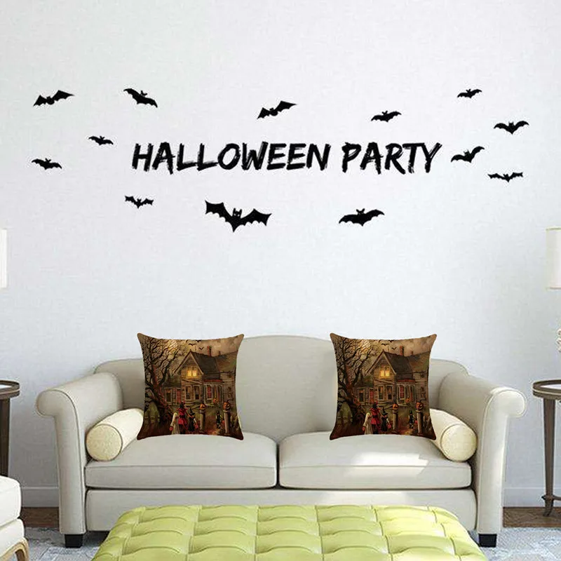 Подушка с изображением тыквы наволочка 44*44 см Веселый Хэллоуин для подушки