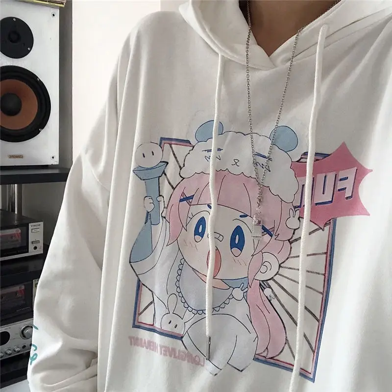 

Hoodie Women Spring Japanese Harajuku Kawaii Girl Anime Hoodie Loose Thick Sweatshirt Cute Student Pullover Oversized Clothes