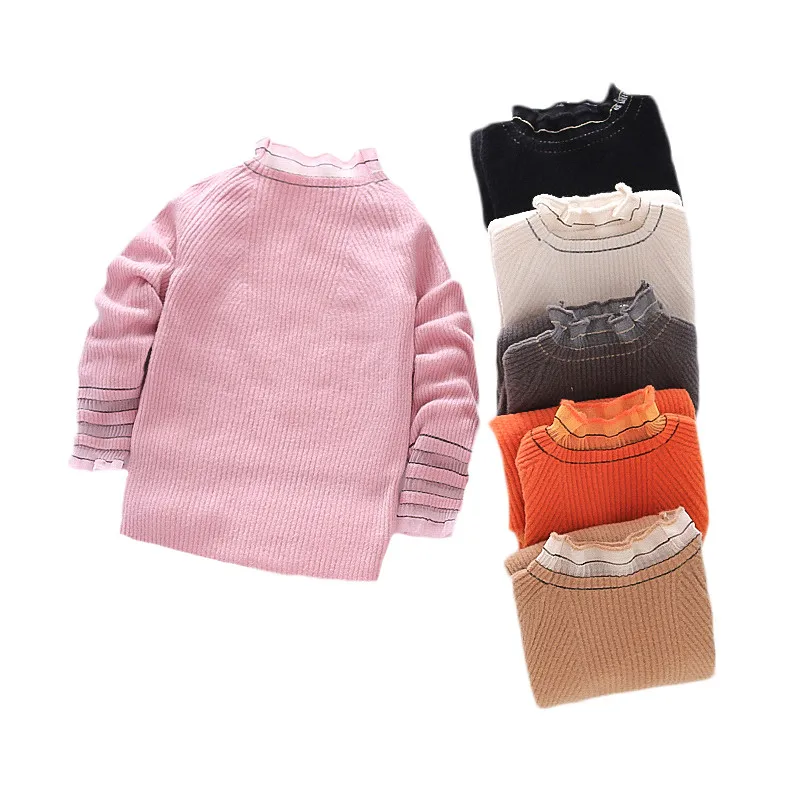 Зимняя одежда для маленьких девочек вязаные свитера модная детская от 3 до 8 лет