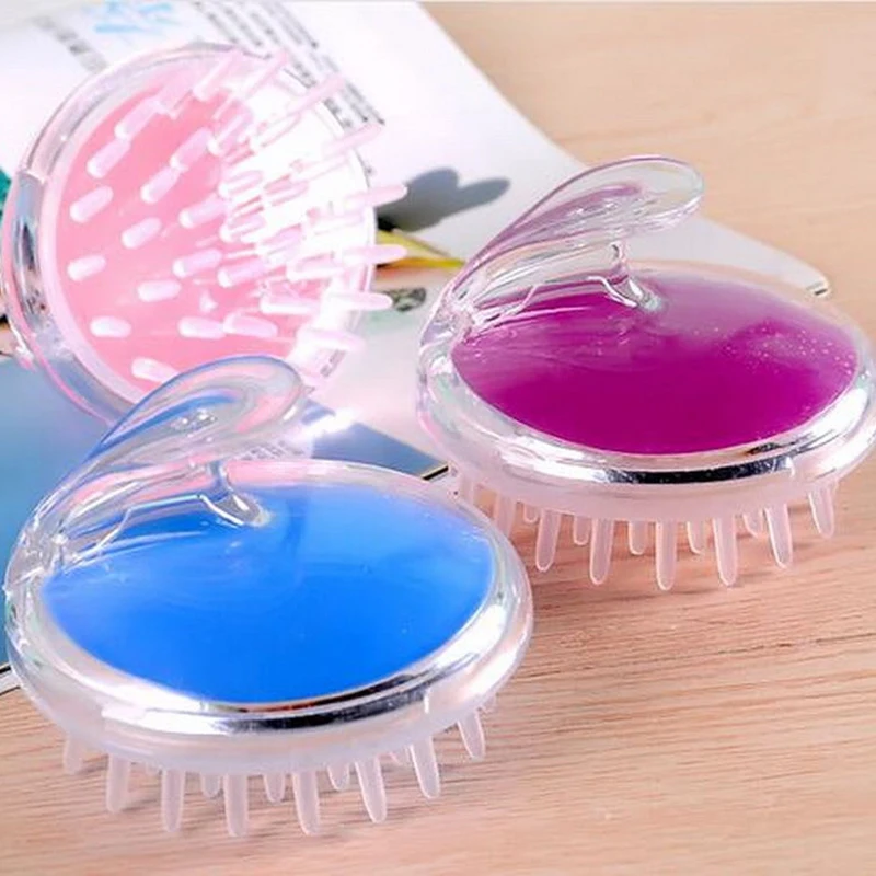 

Soft silicone massage brushes men women head scalp hairbrush massager loss washing SPA hair Head Anti-hair tool Care R1R0