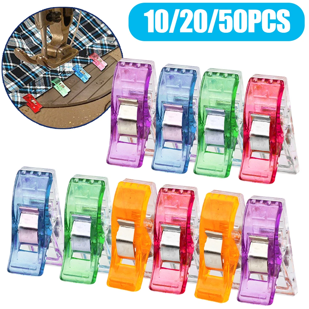

10/20/50PCS Sewing Clips Plastic Clamps Quilting Crafting Crocheting Knitting Safety Clips Assorted Colors Binding Clips Paper