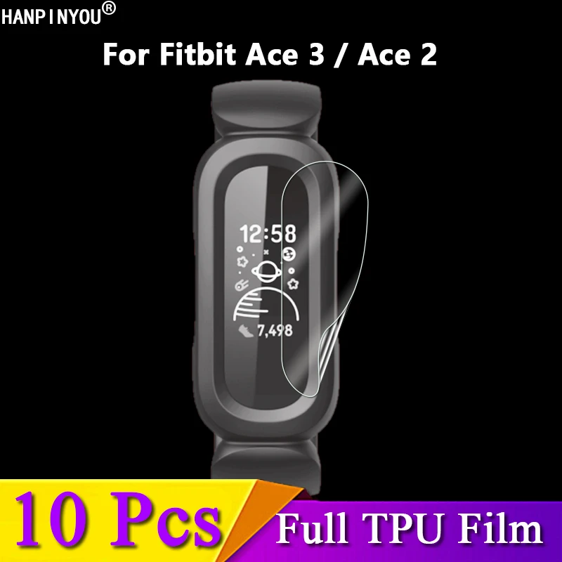 

10Pcs For Fitbit Ace 3 2 Ace3 Ace2 Smart Band Ultra Clear Slim Soft TPU Full Cover Screen Protector Protective Film -Not Glass
