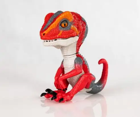 Красный Креативная Velociraptor фигурка, Электрический динозавр, домашние животные, игрушка для кончика пальца динозавра, Умная игрушка, электронный питомец, модель динозавра - Цвет: Красный