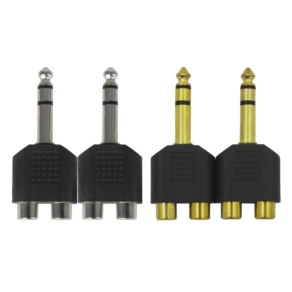 6.35mm Headphone Mic Audio Cable Converter Adapter 1 Male To 2 Female |