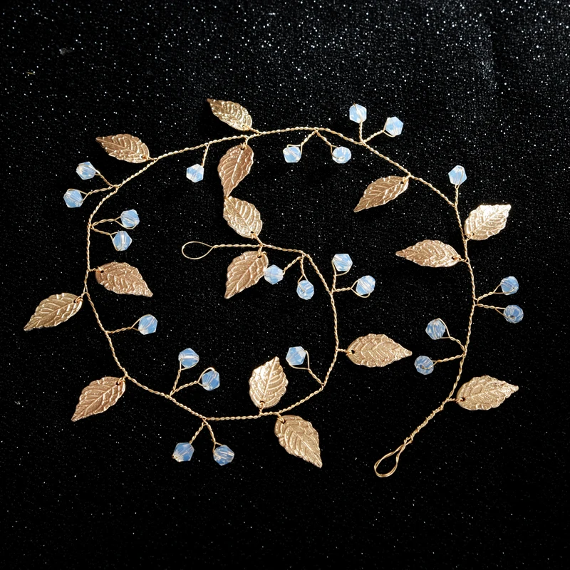 Украшения для волос ручной работы с кристаллами и бусинами из опала лента