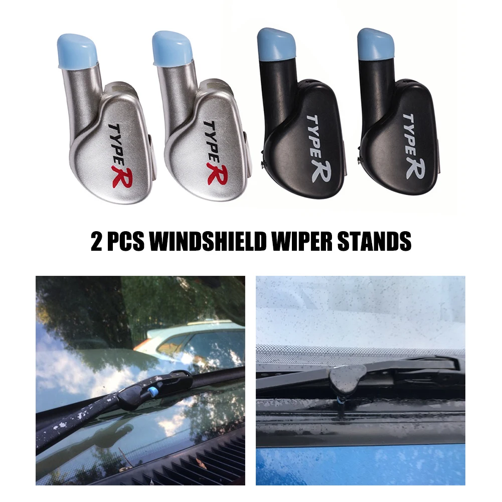 

2PCS Windshield Wiper Car Shield Wiper Top Height Protector Stand Separator Car Tool Make The Wiper Cleaner Black Silver