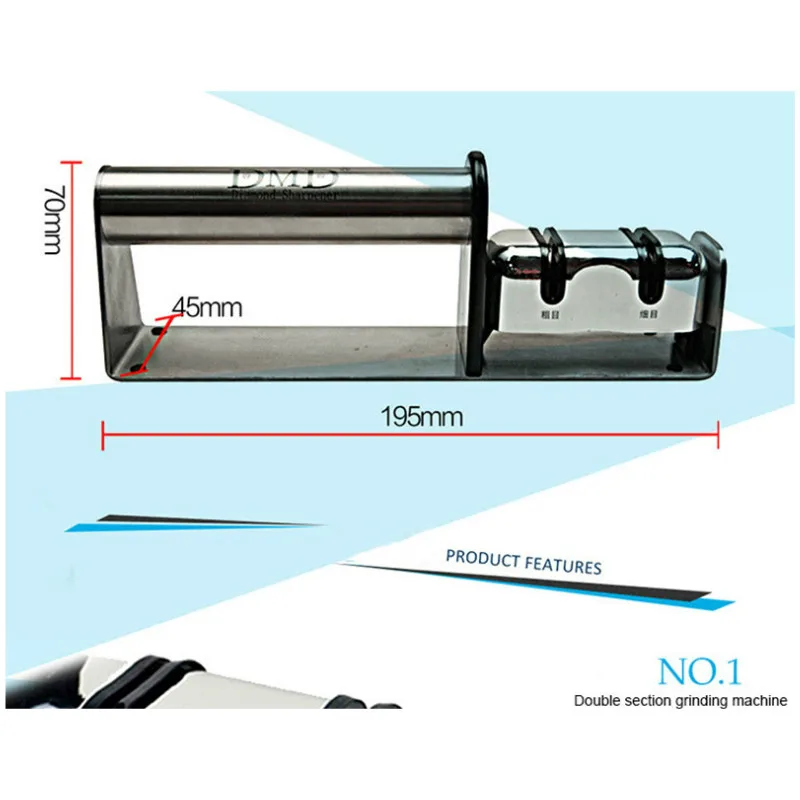 DMD нержавеющая сталь Ручка грубая тонкая ручка 2 этап точилка для ножей вложение