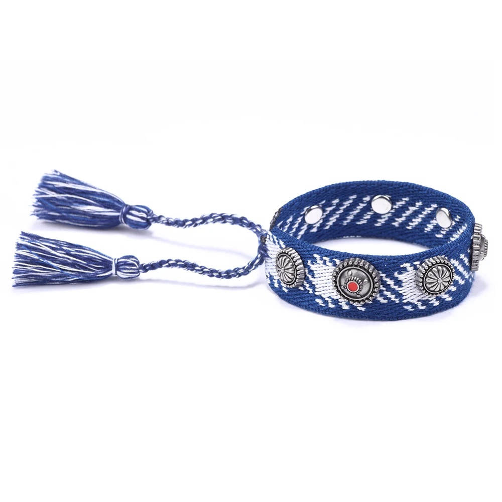 New Bohemian Vintage Ethnic Style Woven Bracelet Colorful Flow Su Totem Hand-wringing Nepali Adjustable Hand Rope Jewelry Women | Украшения
