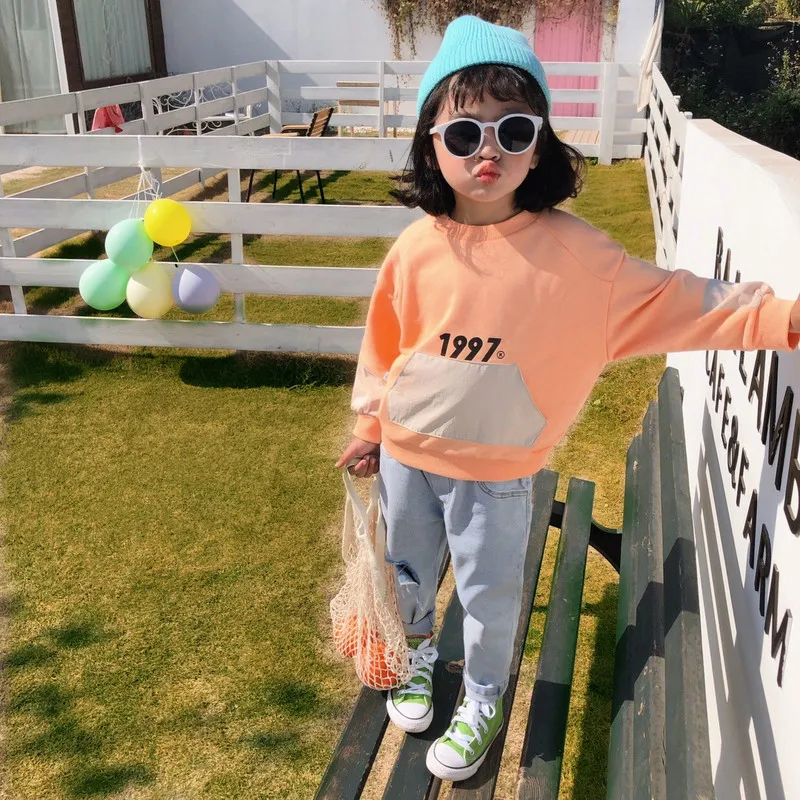 Корейская весна 2020 новинка детский Джокер повседневная флисовая толстовка с