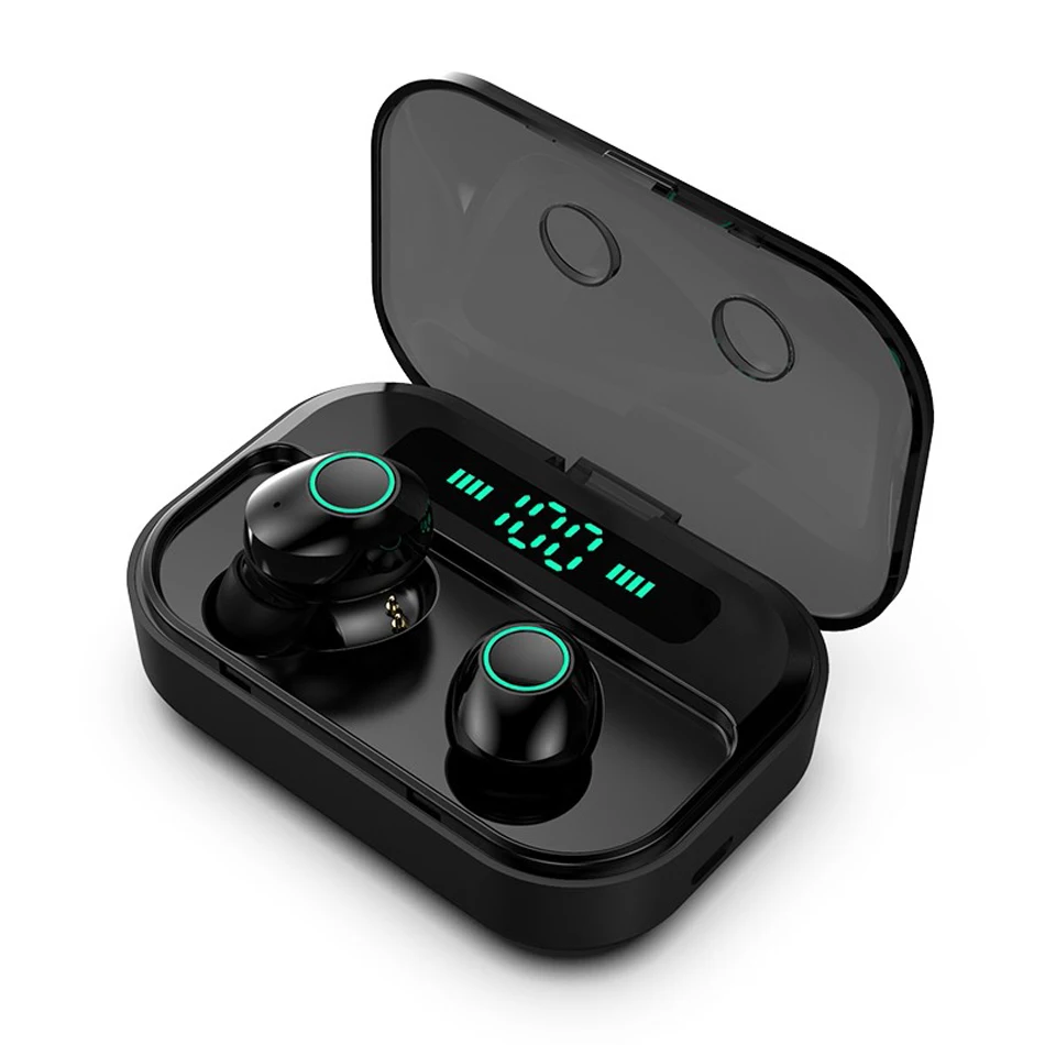 M7 беспроводные Bluetooth наушники 5,0 стерео беспроводные наушники мини HIFI звук спорт громкой связи стерео наушники гарнитура с микрофоном - Цвет: Черный