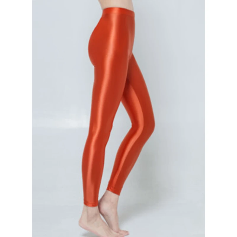 HYRAX Glossy Tight Leggings Fitness Sexy Stretch Men and Women Wearing High Glossy Butt-lifting Cropped Pants