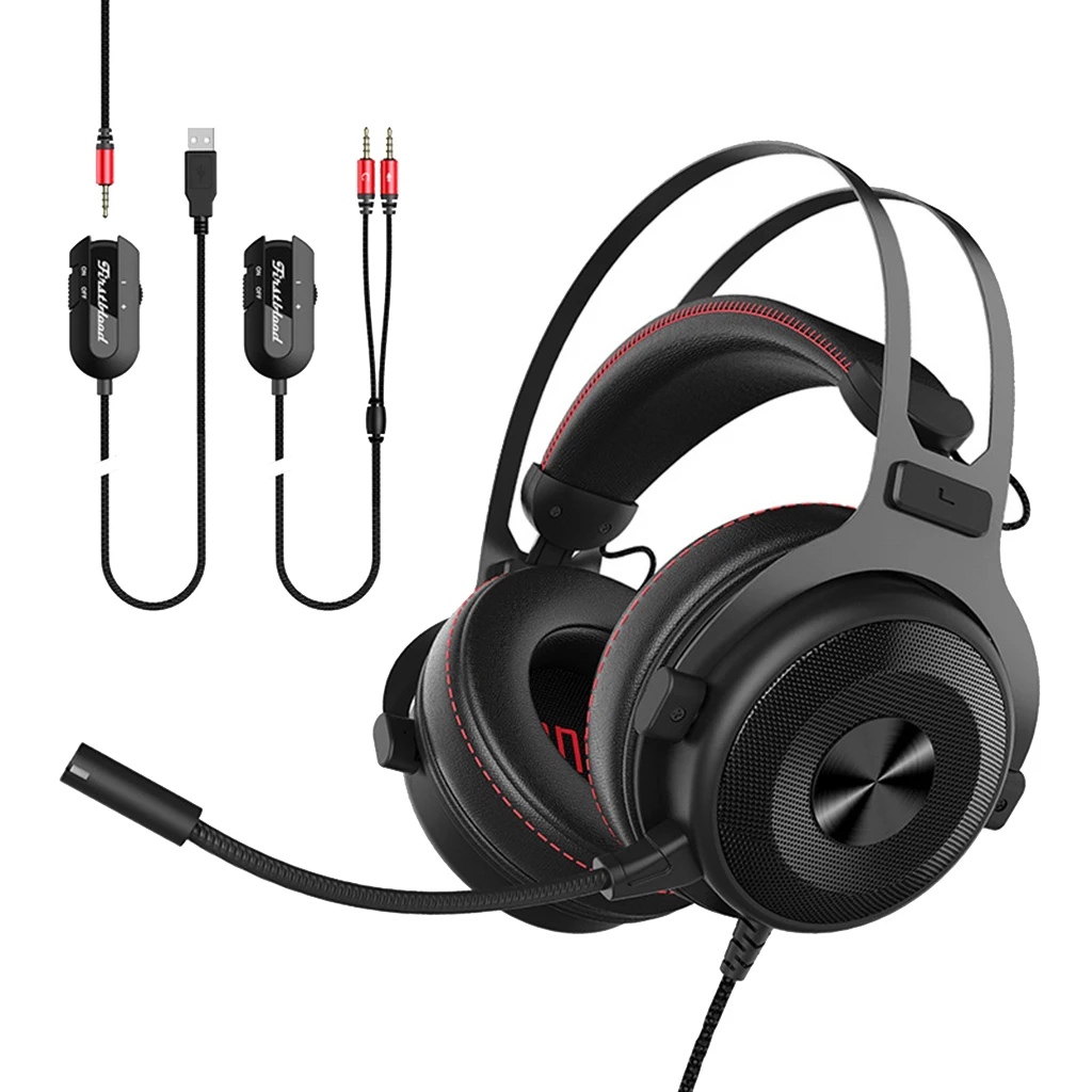 

Ajazz The one Over-Ear Headphone 7.1 Surrond Sound Gaming Headset with Soft Ear Pad Multifunction In-Line Control 53mm Driver