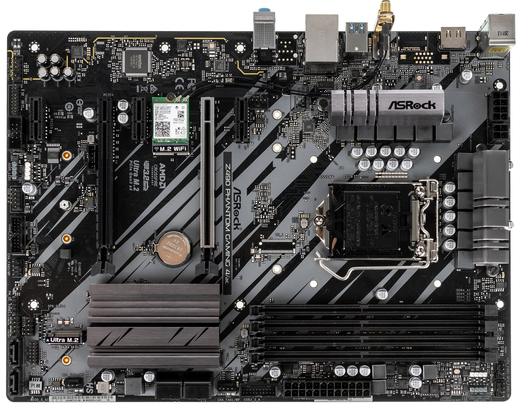 Плата материнская asrock z490 phantom gaming 4/ac lga1200 intel atx box | Компьютеры и офис