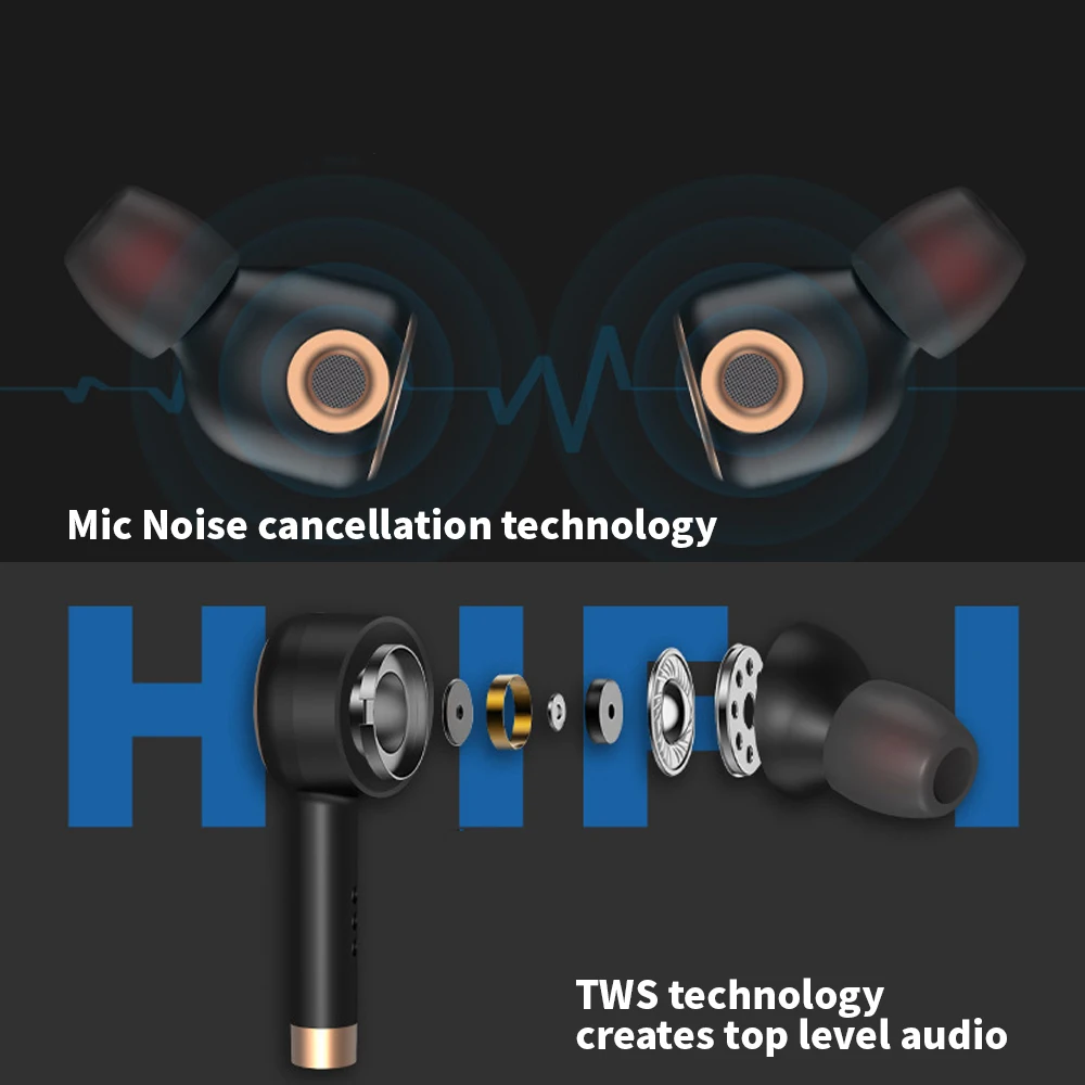 Новые беспроводные мини-наушники Tws водонепроницаемые спортивные наушники с