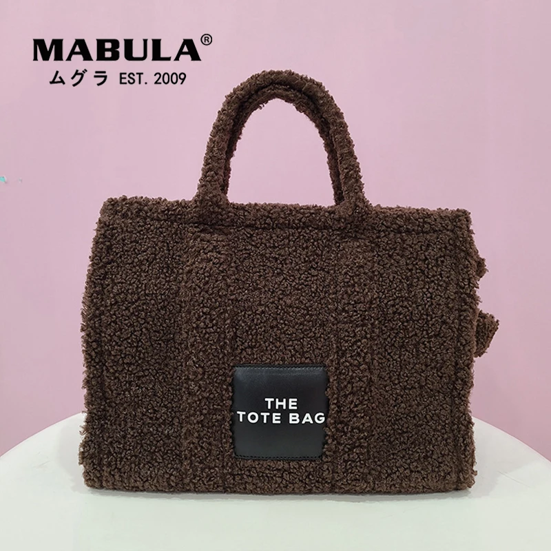 

Зимние женские роскошные брендовые дизайнерские сумки MABULA, женские сумки, вместительная сумка-мессенджер для покупок, Наплечные сумки из и...