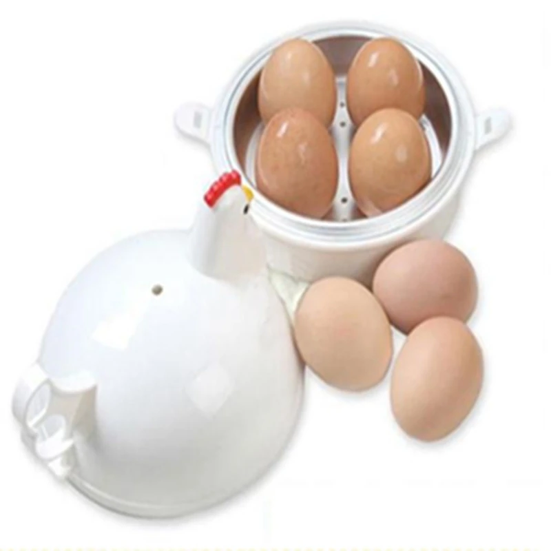 

4 Egg Boiler Eggs Steamer Chicken Shaped Microwave Cooker Novelty Kitchen Household Cooking Appliances Steamer Home Tool