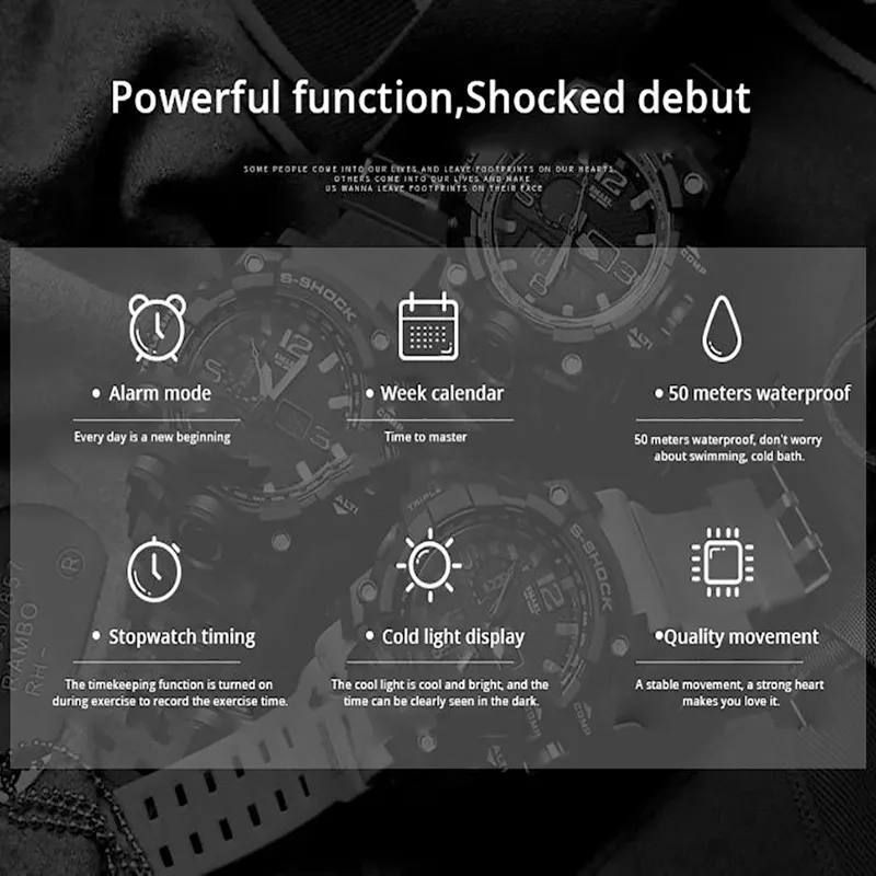 Мужские военные часы водонепроницаемость 50 м браслет спортивные мужские раньше