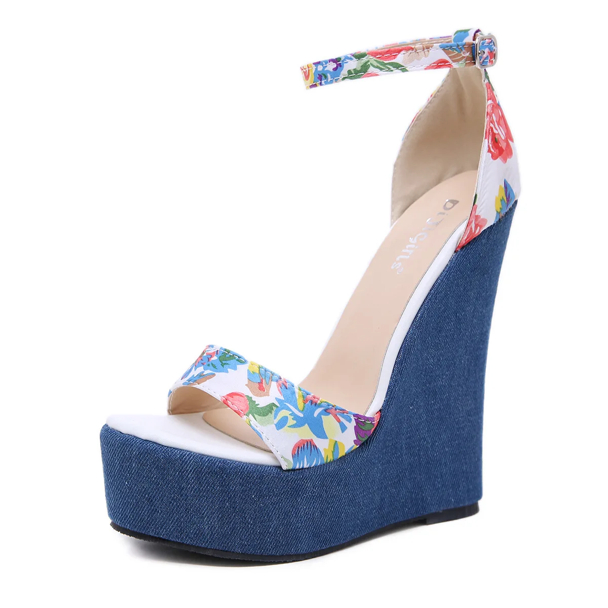 

Design color slope heel sexy high-heeled sandals in size 42
