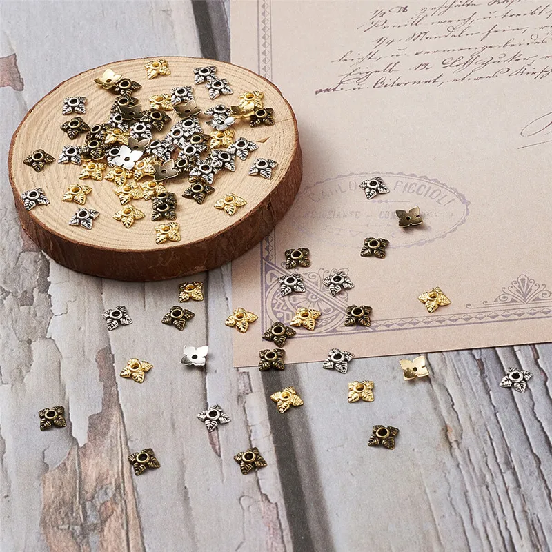 210 шт./компл. смешанные цвета сплава Тибетский Стиль цветок шарик колпачки конус